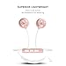 Wireless Headphones, Lightweight Sport Earphone, HiFi Stereo Magnetic Earbuds Bluetooth Headphones, Tangle Free, HD Buit-In Mic, Support 2 Devices, Sweatproof, for Jogging, Running, Gym (Rose Gold)