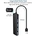 Onvian 4-Port USB 3.0 Ultra Slim Data Hub Splitter with 5V Micro USB Power Port for USB Expansion - 10 inch Extended Cable