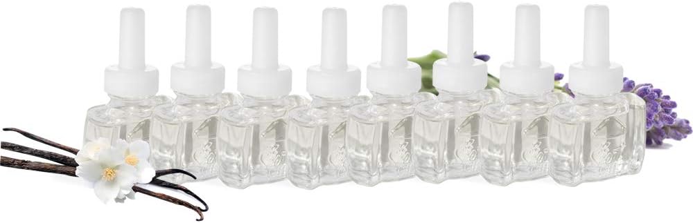 (8 Pack) New Version Lavender Vanilla Plug in Refills Fits Air Wick Scented Oil Warmers