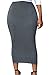 Tiksawon Women Sexy High Waisted Bodycon Party Club Maxi Skirt L Gray