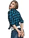 Zeagoo Women's Cotton Button Down Tartan Plaid Flannel Checkered Shirts, L, Blue