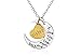 Sister - I Love You To The Moon and Back Heart and Moon Two-Piece Pendant Fashion Jewelry Gift Love Necklace 18.89 inch