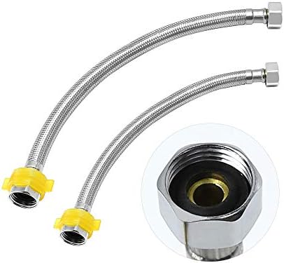 水道用フレキパイプ 取り付けホース G1 2ナット ステンレス製 水道管延長 送料無料 新品 配管用 2本 30cm 接続用