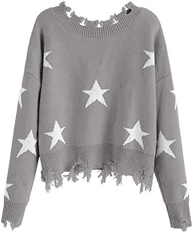 gray sweater with black stars