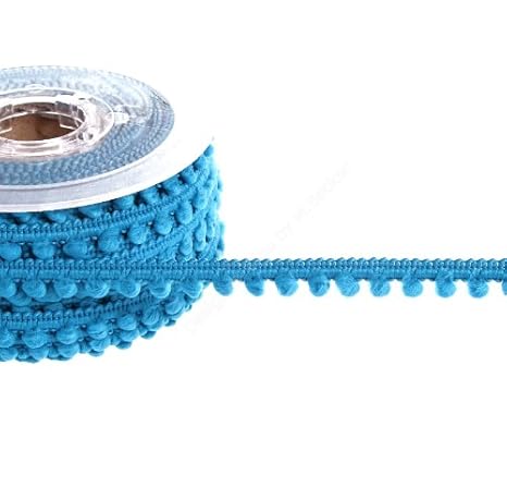 MiniPomPomBorte türkis Pompon Bommelborte 1 Meter 40