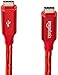 Amazon Basics Double Braided Nylon USB-C to USB-C 3.1 Gen 2 (10Gbps) Fast Charging Cable, 3A - 3-Foot, Red