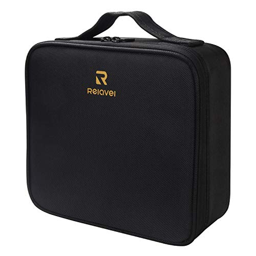 Relavel Travel Makeup Train Case Makeup Cosmetic Case Organizer Portable Artist Storage Bag with Adjustable Dividers for Cosmetics Makeup Brushes Toiletry Jewelry Digital Accessories Black 7 Relavel Travel Makeup Train Case Makeup Cosmetic Case Organizer Portable Artist Storage Bag with Adjustable Dividers for Cosmetics Makeup Brushes Toiletry Jewelry Digital Accessories Black