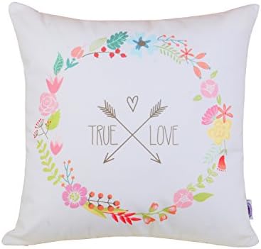 Home Decorative Cotton Canvas Throw Square Pillow Cover Case (HH-2 (True Love))