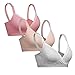 EMY Lace Nursing Bra Maternity Bra 3 Pack Sleep Bra for Maternity to Nursing Seamless Cotton (36/80)
