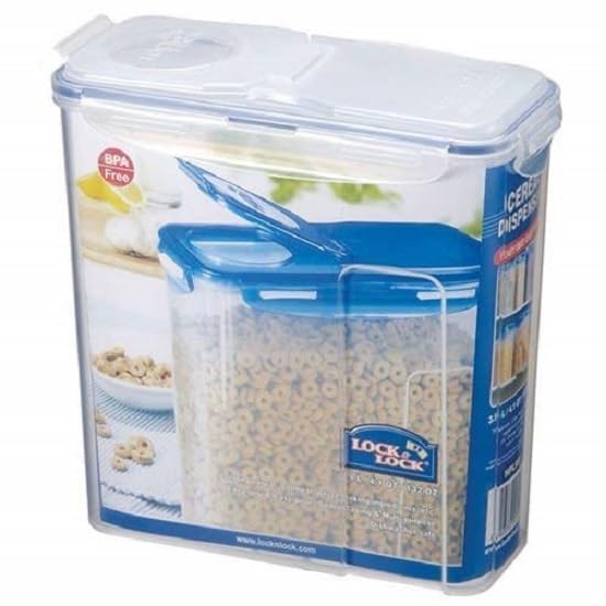 LocknLock Cereal Storage Containers 3.9 Litre - Airtight Cereal Dispenser with 4-Sided Lockable Lid, Dishwasher Safe Food Storage Container
