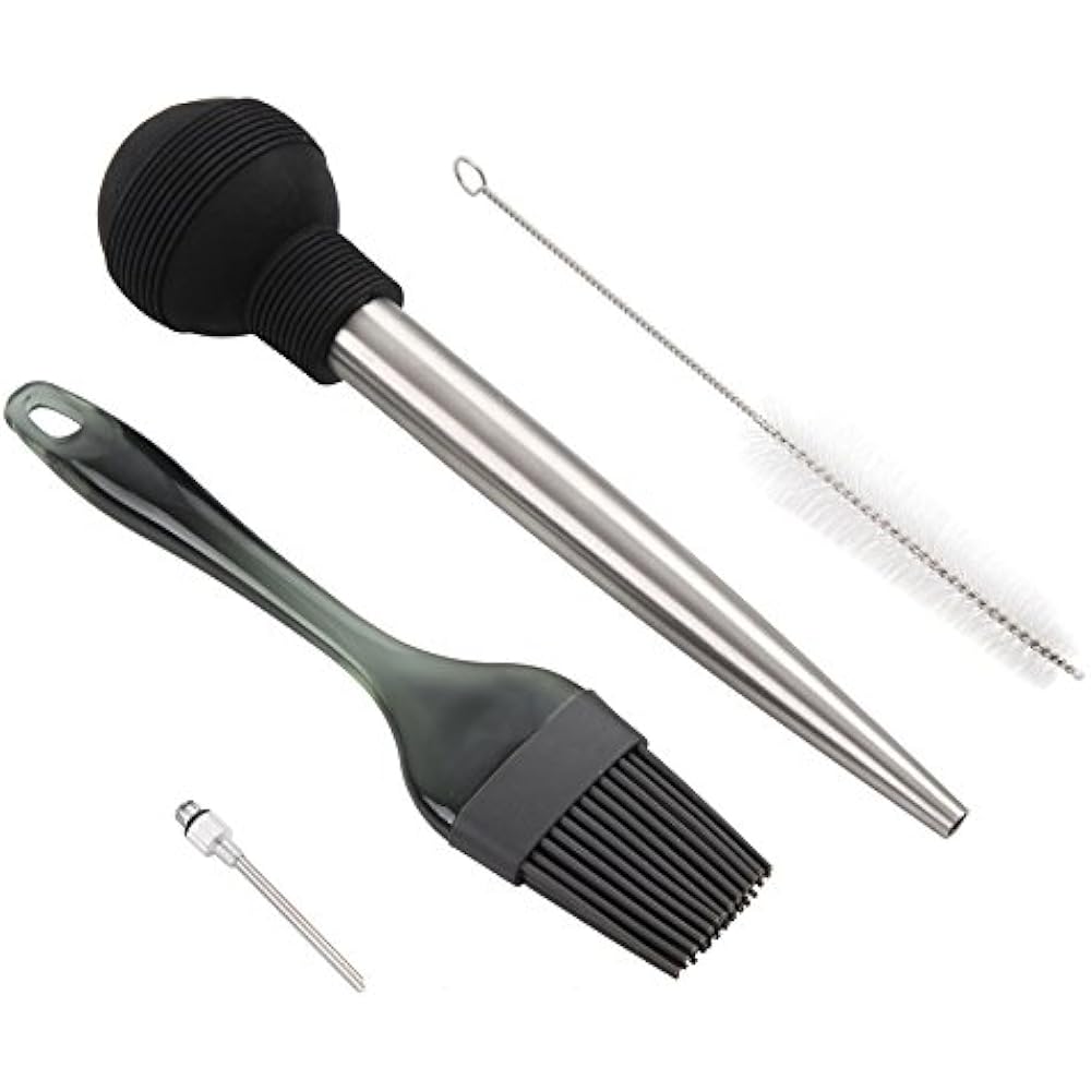 Turkey Baster Syringe Stainless Steel Meat Marinade Injector Large