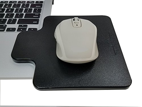 Mouse Ledge - Black - Platform Laptop Chromebook Computer Extension - Slick Surface W/Edge Guard - Attaches Directly to Either Side of Laptop Creating A Portable Workstation (Black or Gray) USA