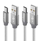 USB Type C Cable, 10FT 2-Pack,USB C Charger Cable Nylon Braided Fast Charging Sync Cord Compatible Samsung Galaxy Note 9 8 S10 S9 S8 Plus, LG V20 G5 G6, Google Pixel 2 XL,Nexus 5X/6P,OnePlus(Gray)