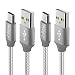 USB Type C Cable, 10FT 2-Pack,USB C Charger Cable Nylon Braided Fast Charging Sync Cord Compatible Samsung Galaxy Note 9 8 S10 S9 S8 Plus, LG V20 G5 G6, Google Pixel 2 XL,Nexus 5X/6P,OnePlus(Gray)