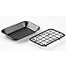 mDesign 2-Piece Soap Dish Tray with Drainage Grid and Holder for Kitchen Sink Countertops to Store Soap, Sponges, Scrubbers - Metal Wire, Rust Resistant, 2 Pack - Matte Black
