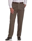 Savane Men's Flat Front Wrinkle Free Twill,Shale,34W 30L