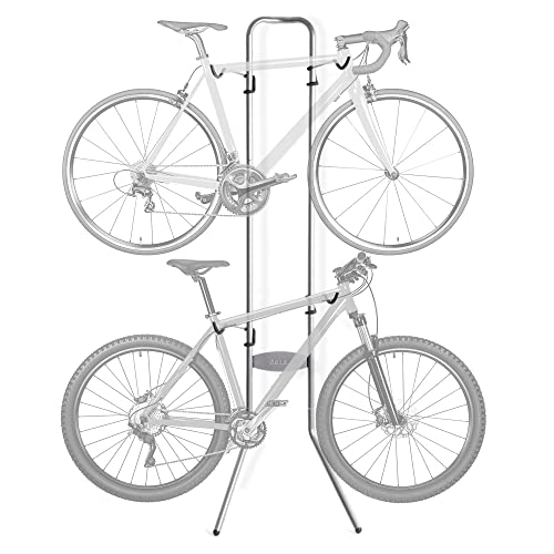 Delta Cycle Michelangelo Two Bike Gravity Stand Storage Garage Rack Silver