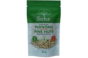 Soha Mediterranean Pine Nuts 45 g – Raw, Shelled & Unsalted Pine Kernels from Mount Lebanon – Smooth & Creamy Texture – Great