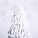 Goplus 8ft Artificial White Christmas Tree Xmas Pine Tree with Solid Metal Legs Perfect for Indoor and Outdoor Holiday Decoration
