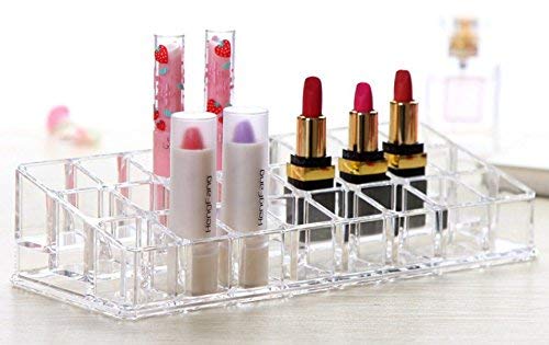 Cq acrylic Lip Gloss Organizer - Multi Level 24 Slot Clear Plastic Lipstick Holder for Lip Gloss nailpolish Perfume