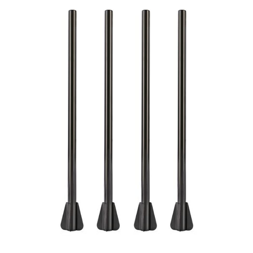 Hoshen 4 Piece Set of 9 Inch Stainless Steel Stirring Straws, Metal Thick Drinking Straw Straws with Spiral Tip Straws for Shakes, Smoothies, Beverages（Black）