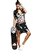 ZG&DD NEW LADIES ACID WASH RAW POWER PRINTED TOP LACE UP CHOKER NECK T-SHIRT DRESS WOMEN DRESS 04 X-Large