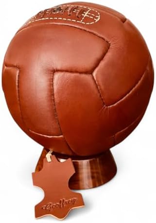FC Barcelona ブラウンレザーサッカーボール Amazon.com : Barcelona Retro Faux Leather Heritage Ball Size 5