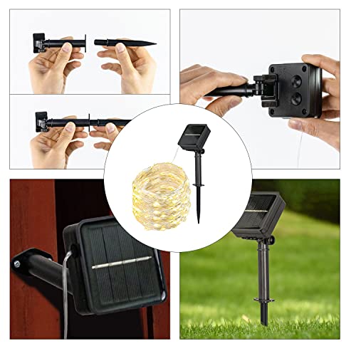 BXROIU LED Solar Fairy Lights Outdoor, [2 Pack] 100 LEDs String Lights 33Feet 8 Modes Lighting for Wedding, Party and Christmas, Garden Decoration (Warm White)