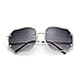JOJO'S SECRET Oversized Square Sunglasses Metal Frame Flat Top Sunglasses JS009 (Gold/Transparent Red+Gold/Pink, 2.48)