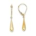 14k Gold Tear Drop Dangle Earrings (1.3 in x 0.2 in)