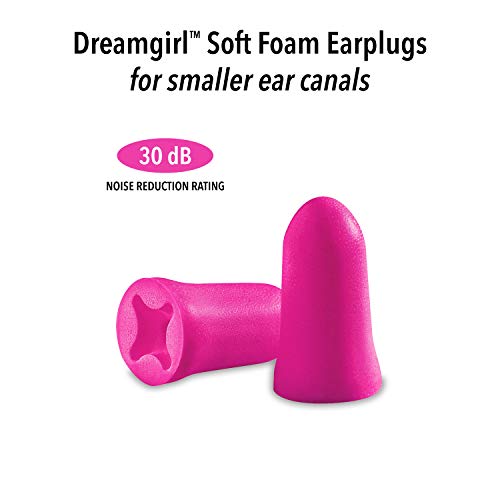 Mack's Dreamgirl Soft Foam Earplugs, 50 Pair, Pink - Small Ear Plugs for Sleeping, Snoring, Studying, Loud Events, Traveling & Concerts