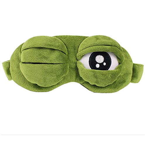 OFKPO Creative 3D Frog Cute Eye Cover Sleep Cover Sleep Cartoon Blindfold Funny Green Gift