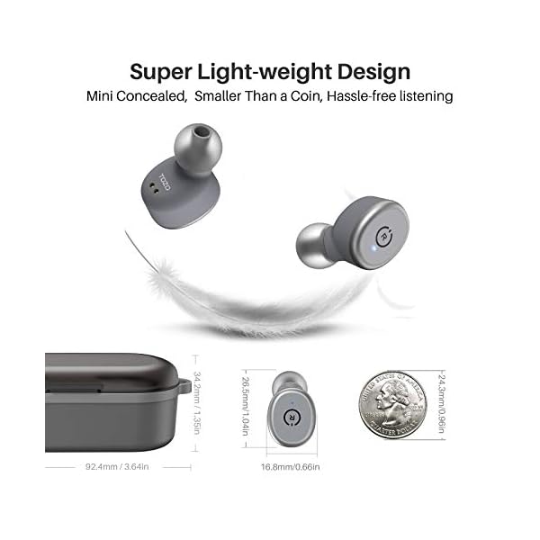 TOZO-T10-TWS-Bluetooth-50-Earbuds-True-Wireless-Stereo-Earphones-Headphones-IPX8-Waterproof-in-Ear-Wireless-Charging-Case-Built-in-Mic-Headset-Premium-Sound-with-Deep-Bass-for-Running-Sport-Gray TOZO T10 Bluetooth 5.3 Earbuds True Wireless Stereo Earphones Headphones IPX8 Waterproof in Ear Wireless Charging Case…