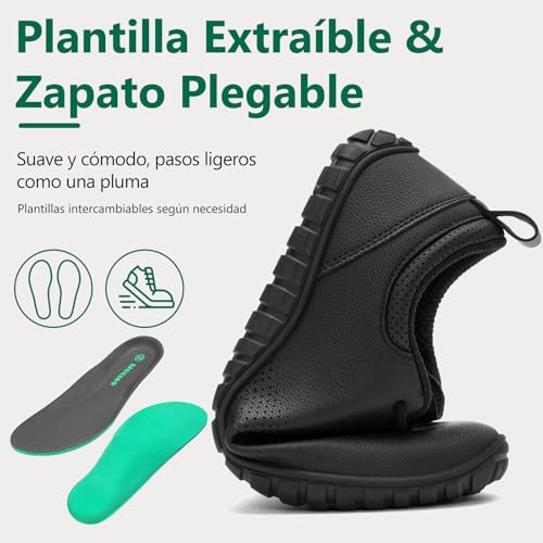 SAGUARO Zapatillas Barefoot Hombre, Calzado Minimalista Ligero con Puntera Ancha & Zero Drop para Caminar al Aire Libre Casual, Tallas 39-48