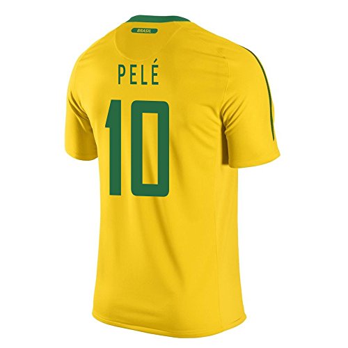 Pele #10 Brazil Home Soccer Jersey Youth.