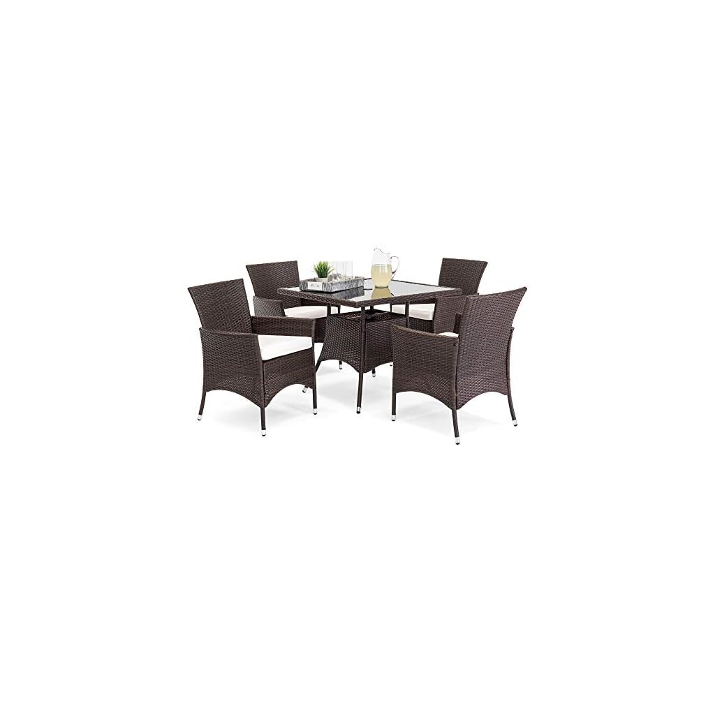 Best Choice Products 5Piece Indoor Outdoor Wicker Dining Set Furniture