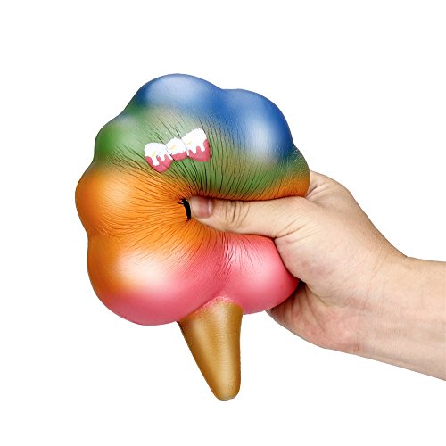 Squishies Jumbo,ZOMUSAR Cute Ice Cream Spun Sugar Scented Squishy Charm Slow Rising Stress Reliever Toy (B)