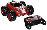 Click N' Play Land & Water Amphibious RC Remote Control Car, 200 Ft Range, Working LED Headlights - Red