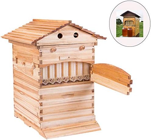 XBTECH 7PCS flow Beehive Hive Beekeeping Equipment and Bee Supply Tool Beehive with Hive Frames Wooden House Bee Bees Automatic honey Hive
