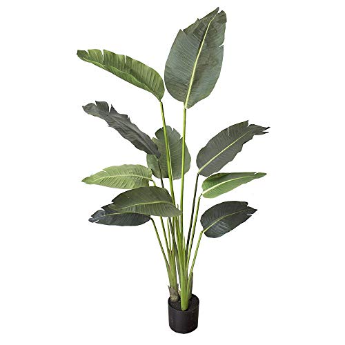 One 5' Artificial Silk Bird of Paradise Palm Banana Tree Potted Indoor Outdoor - Thumbnail 3