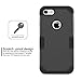 LONTECT for iPhone 8 Case, iPhone 7 Case Hybrid Heavy Duty Shockproof Full-Body Protective Case with Dual Layer [Hard PC+ Soft Silicone] Impact Protection for Apple iPhone 8/iPhone 7, Black