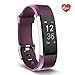 Delvfire Fitness Tracker HR, Activity Tracker with Heart Rate Monitor Watch, IP67 Waterproof Smart Wristband with Calorie Counter Watch Pedometer Sleep Monitor for Kids Women Men (Purple)