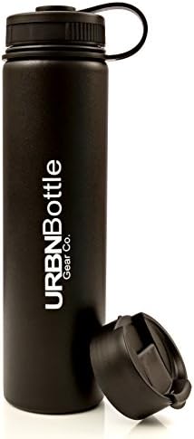 URBNBottle- Insulated Stainless Steel Water Bottle (24OZ Black) BPA Free, Sweat Free, Vacuum Sealed Double Wall Keeps Drinks Cold Or Hot For 12+ Hours