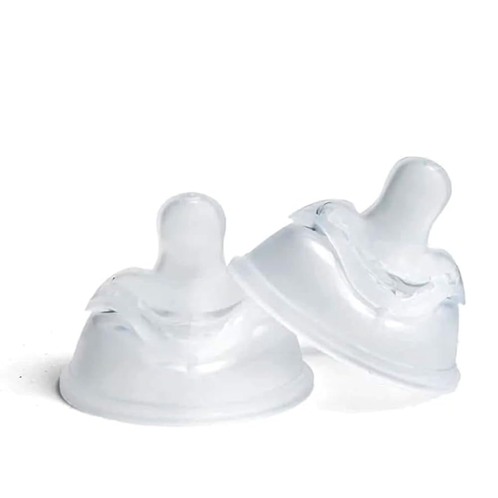 Photo 1 of Herobility Double Anti-Colic Silicone Nipples, Baby Bottle Teats, Breast Like Shaped Nipples - Fits Herobility's & Eco Baby Bottles | Pack of 2 (X-Small Size)