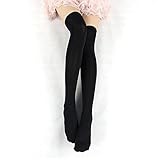TESOON Women's Thigh High/Over Knee High Solid Opaque Velvet Socks