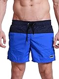 Neleus Men's Work Out Lightweight Shorts with Pockets,805,Blue & Black,USA M,Tag XL