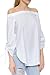 Simplee Apparel Women's Off The Shoulder Long Sleeve Knotted Top Blouse White