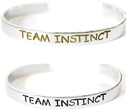 team instinct adjustable aluminum metal stamped cuff bracelet