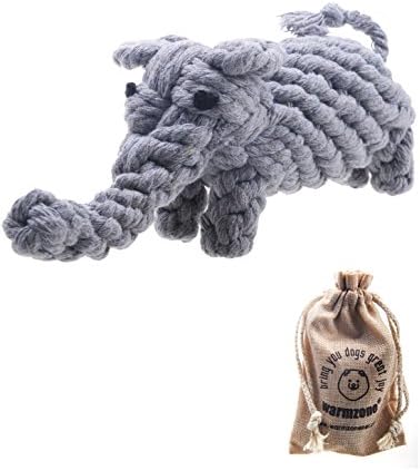 Pet Puppy Dog Cotton Rope Chew Toys for Teeth Cleaning, Elephant Design by Warmzone