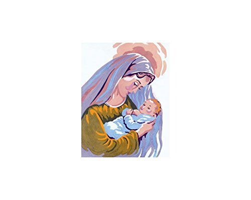 Collection D'Art Tapestry kit Madonna and Child 3, 100% Cotton, Multi-Colour, 20 x 25 x 0.1 cm